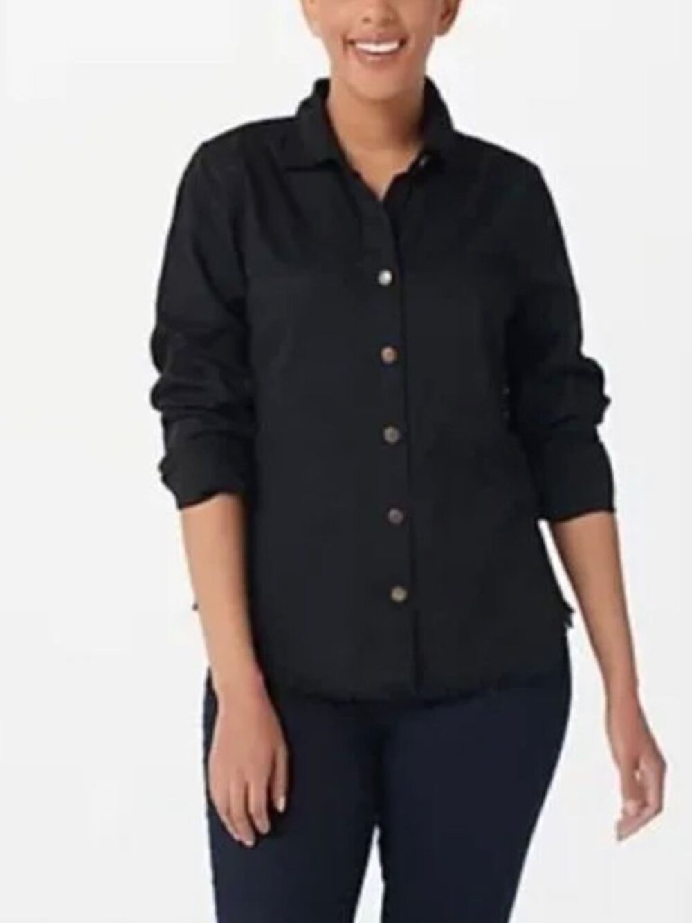 Seed to Style Organic Cotton Twill Button-Down W/ Fray Shirt